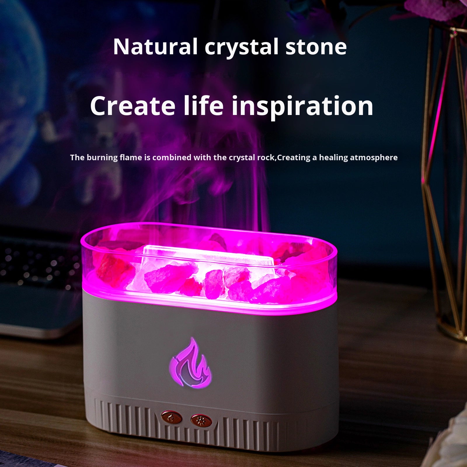 Diffuseur d’Arômes & Humidificateur à Flamme Colorée